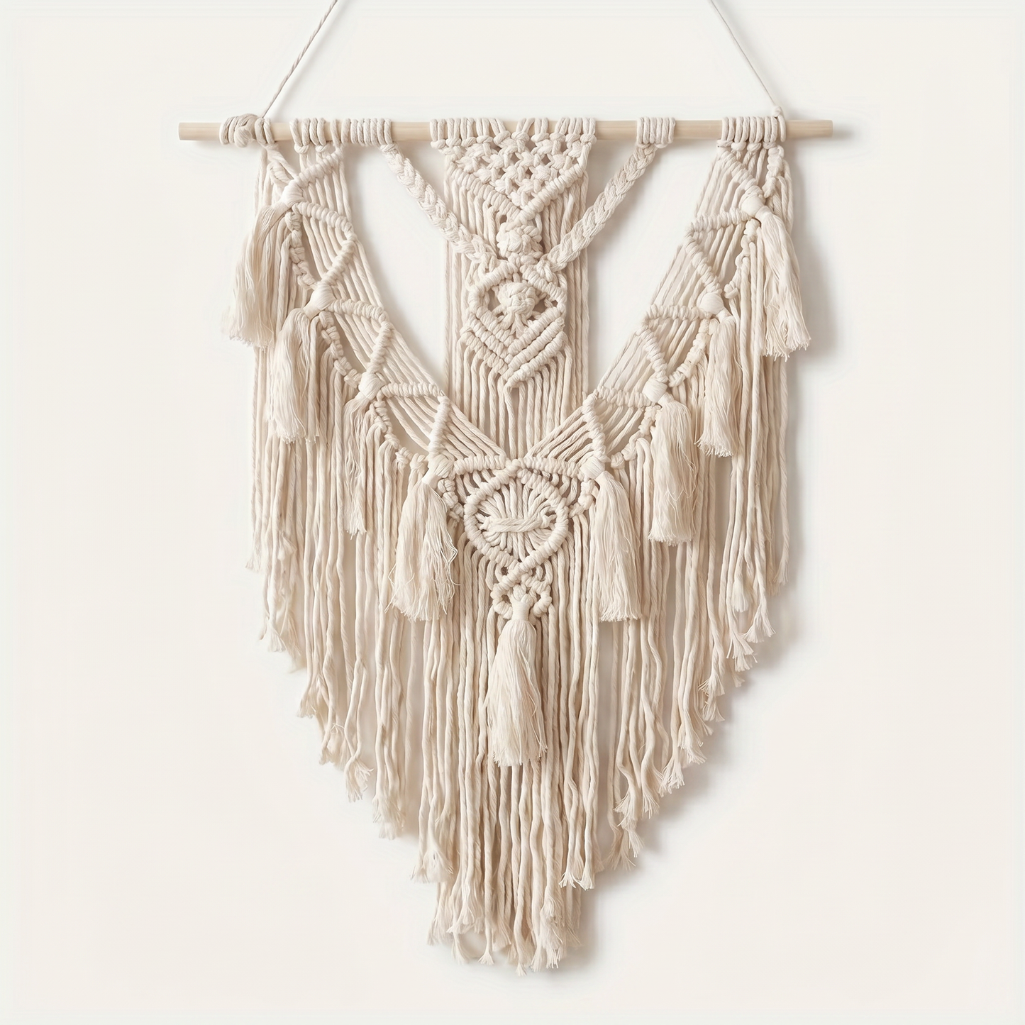 Artisan Macrame Wall Hanging | Handwoven Tapestry with Cascading Fringe | Boho Wall Art Decor for Cozy Living Room