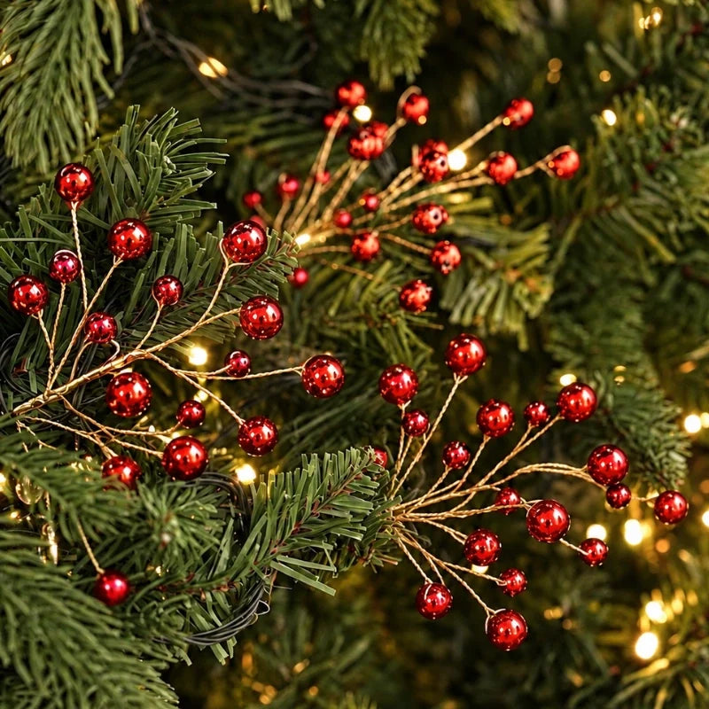 Frost Beaded Christmas Picks — crystal Christmas decoration (10)