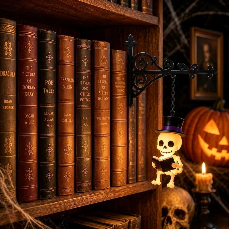 Nook Bookshelf Light — halloween bookshelf decor (7)
