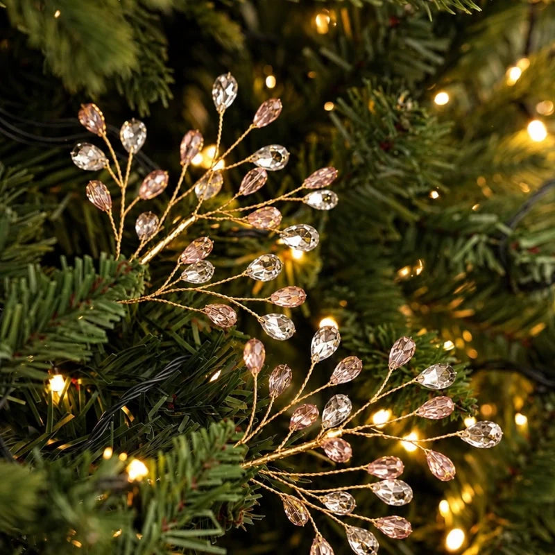 Frost Beaded Christmas Picks — pearl wreath branches (11)