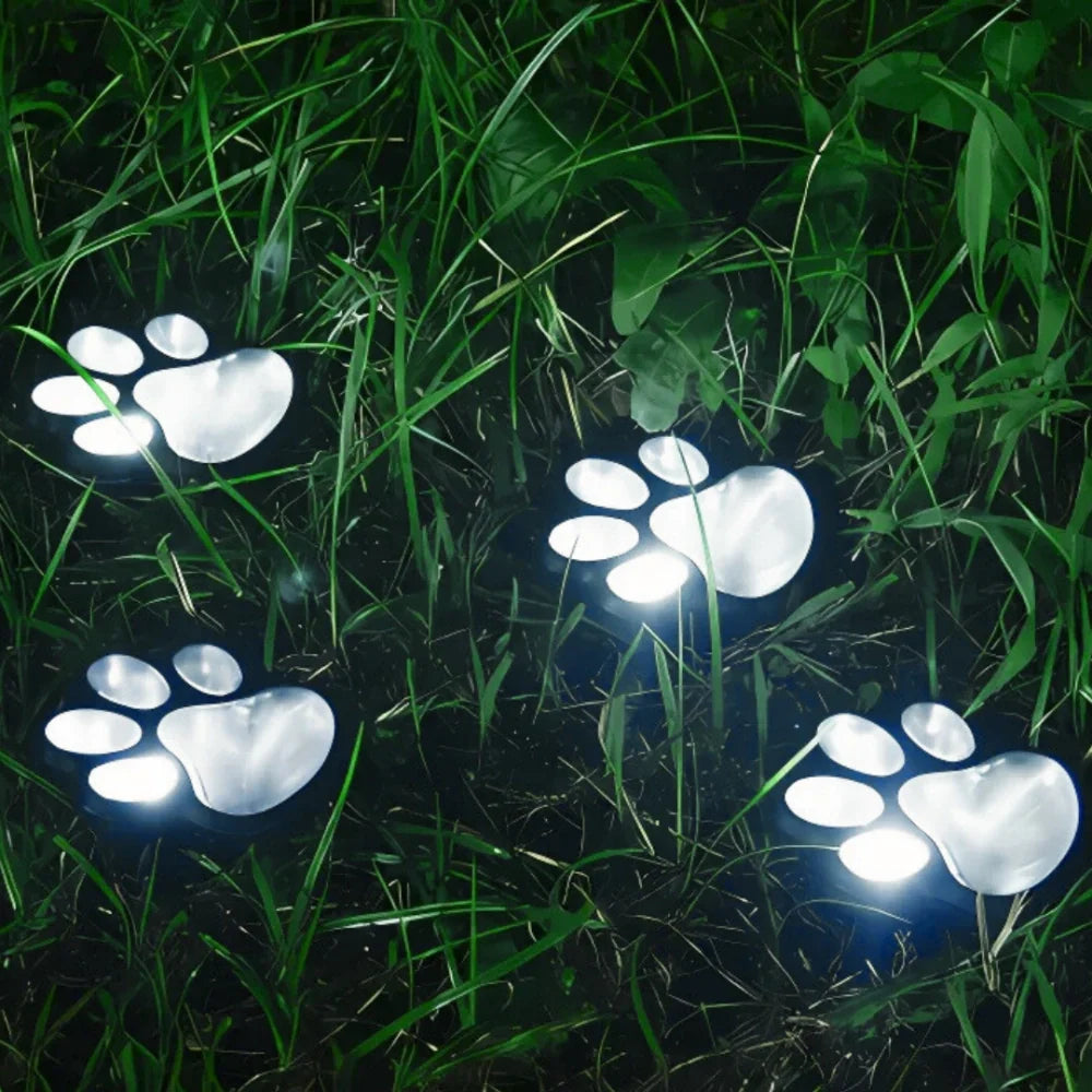 PawGlow™ Solar Paw Print Garden Lights – Dusk Sensor Outdoor Décor Lights