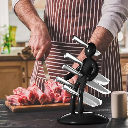 Humanoid Knife Block | 5-Slot Stainless Steel Kitchen Knife Holder