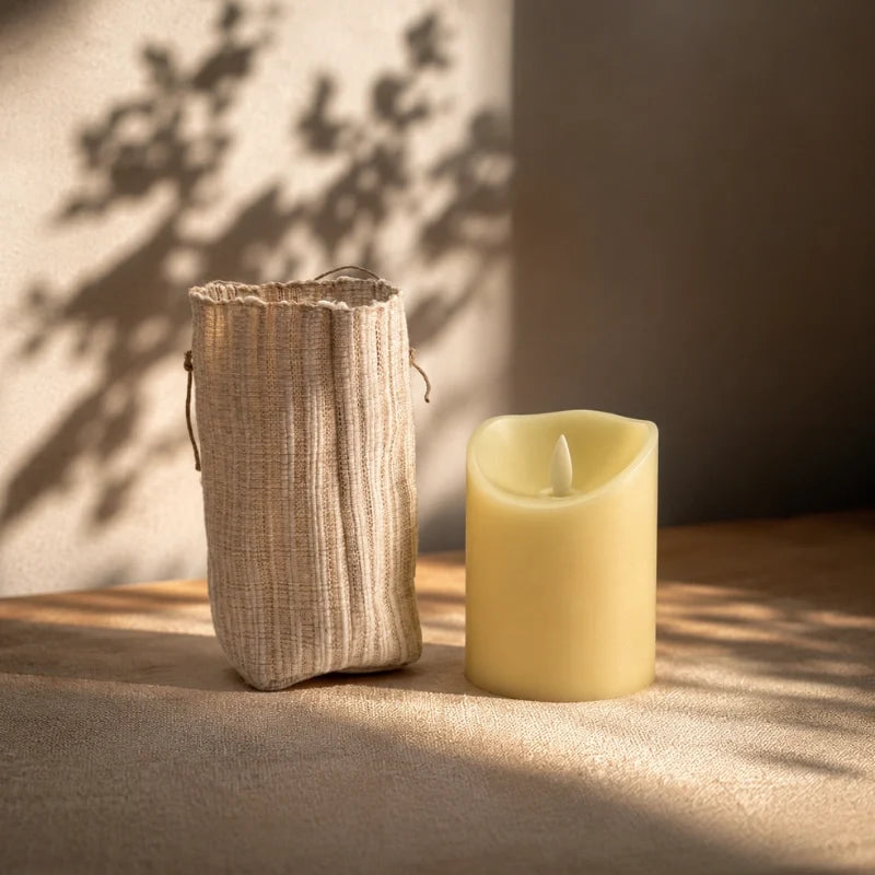 WovenGlow™ Handwoven Flameless Candle Lantern – Battery LED Table Light