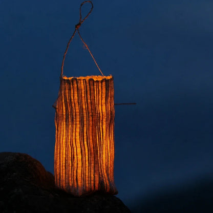 WovenGlow™ Handwoven Flameless Candle Lantern – Battery LED Table Light