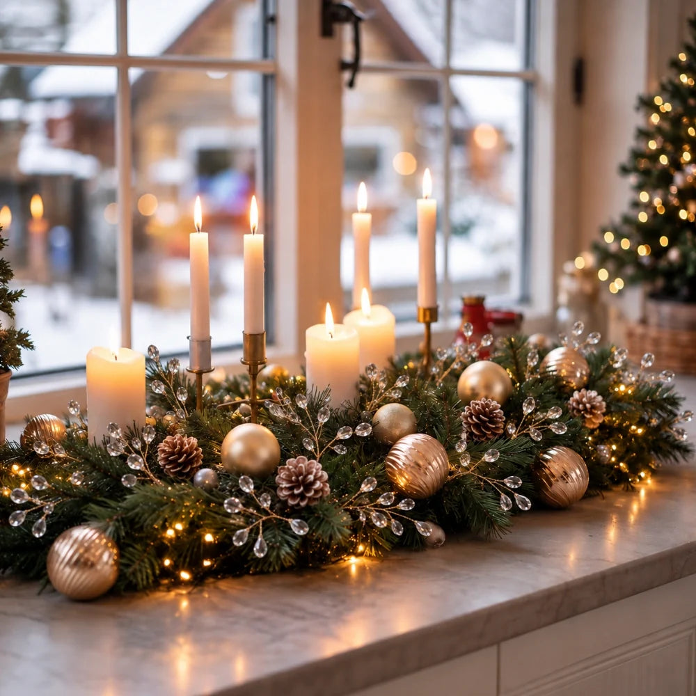 Frost Beaded Christmas Picks — crystal Christmas decoration