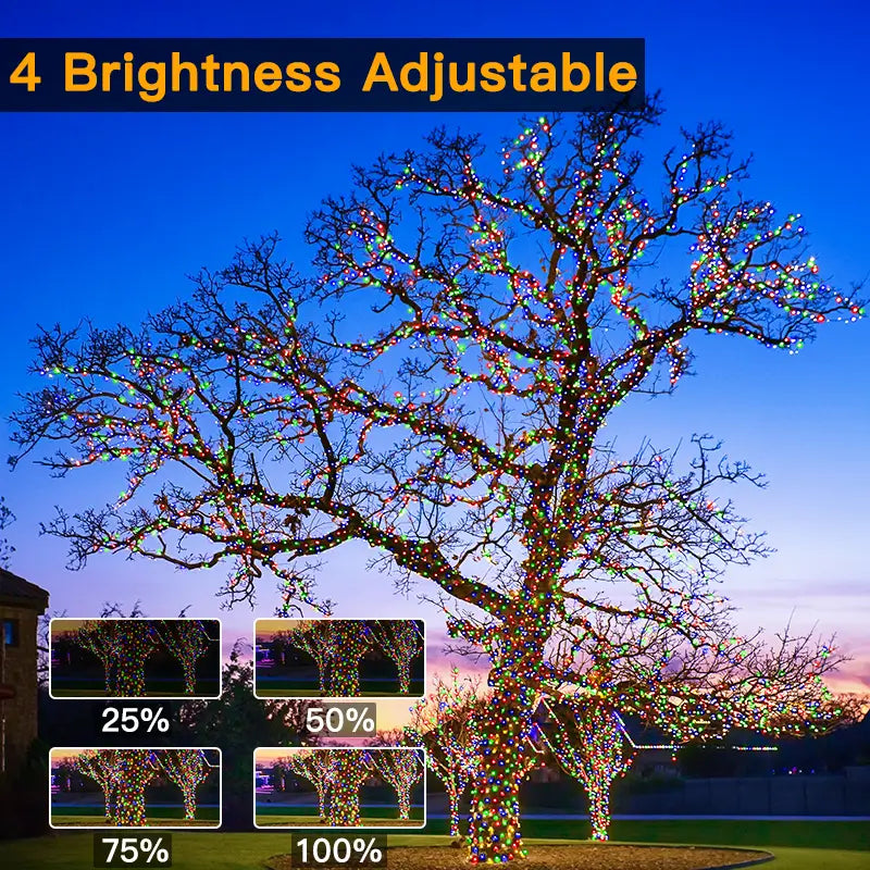 1000 LED Multicolor Christmas String Lights | 330ft Waterproof IP67, Remote & Timer