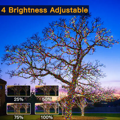 1000 LED Multicolor Christmas String Lights | 330ft Waterproof IP67, Remote & Timer