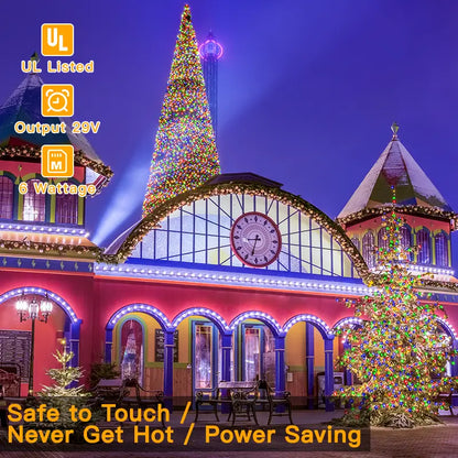 1000 LED Multicolor Christmas String Lights | 330ft Waterproof IP67, Remote & Timer