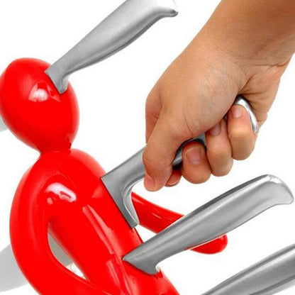 Humanoid Knife Block | 5-Slot Stainless Steel Kitchen Knife Holder