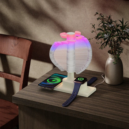 Spiral Tree Table Lamp | RGB Ambient Night Light with Wireless Charger