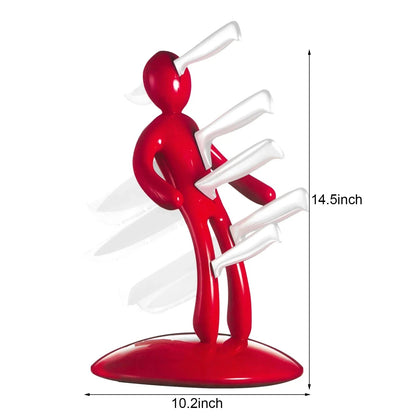 Humanoid Knife Block | 5-Slot Stainless Steel Kitchen Knife Holder