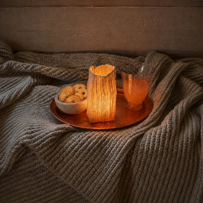 WovenGlow™ Handwoven Flameless Candle Lantern – Battery LED Table Light