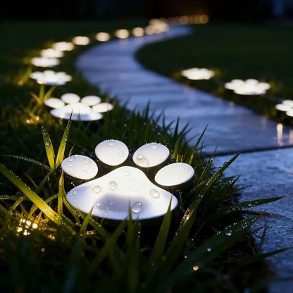 PawGlow™ Solar Paw Print Garden Lights – Dusk Sensor Outdoor Décor Lights