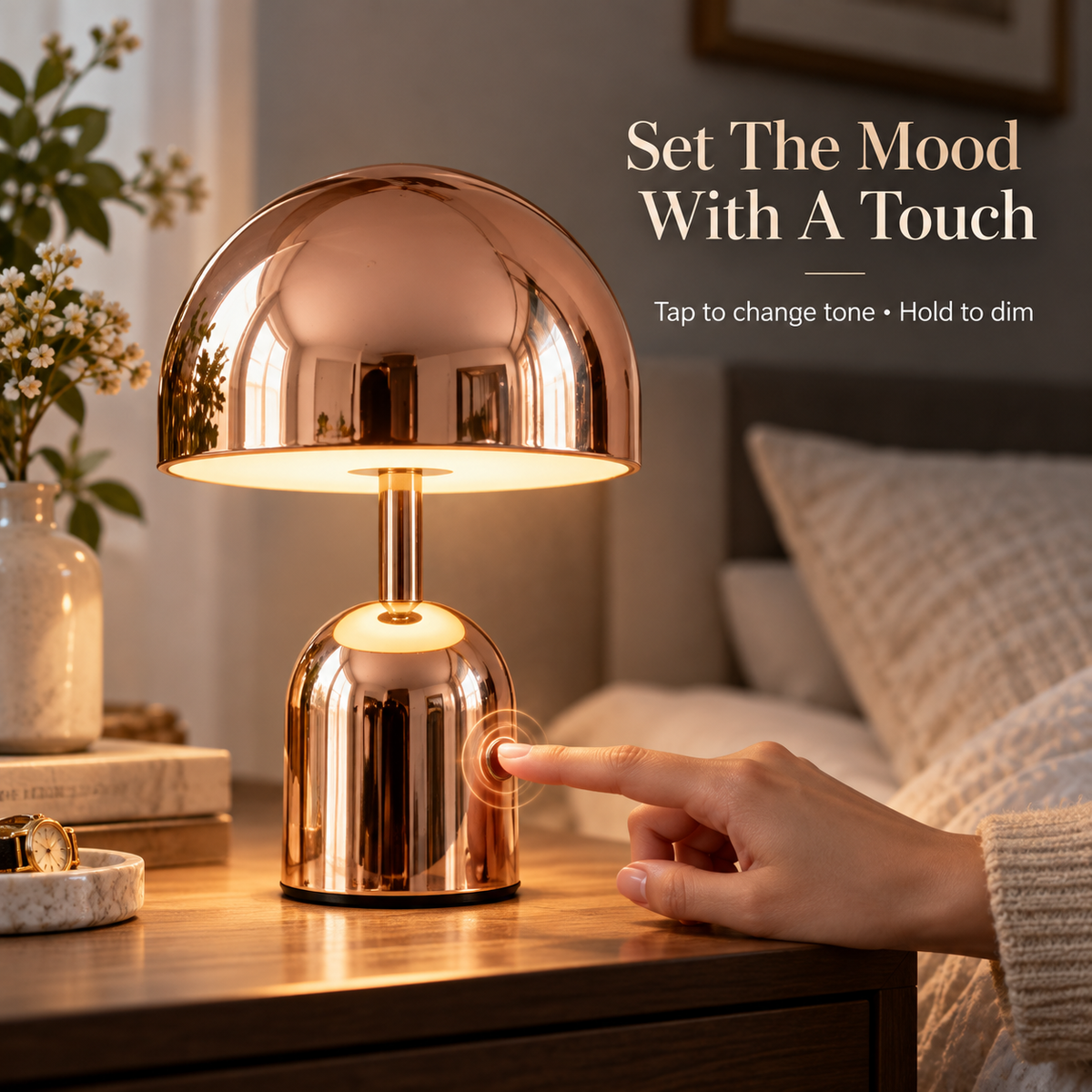 Nova Cordless Table Lamp — touch dimmable lamp