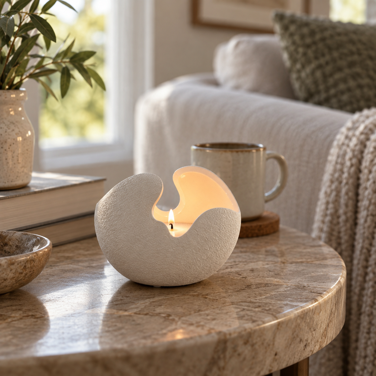 Dune Ceramic Candle Holder — candle sand vase (8)