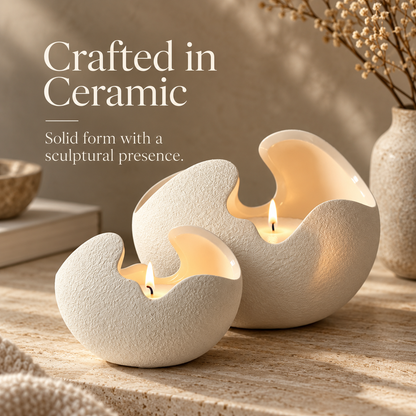 Dune Ceramic Candle Holder — sculptural candle holder