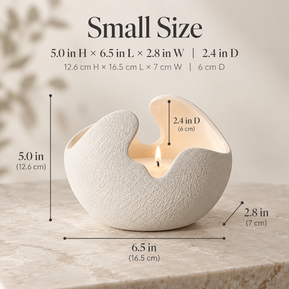 Dune Ceramic Candle Holder — beige ceramic vase for candle sand (5)