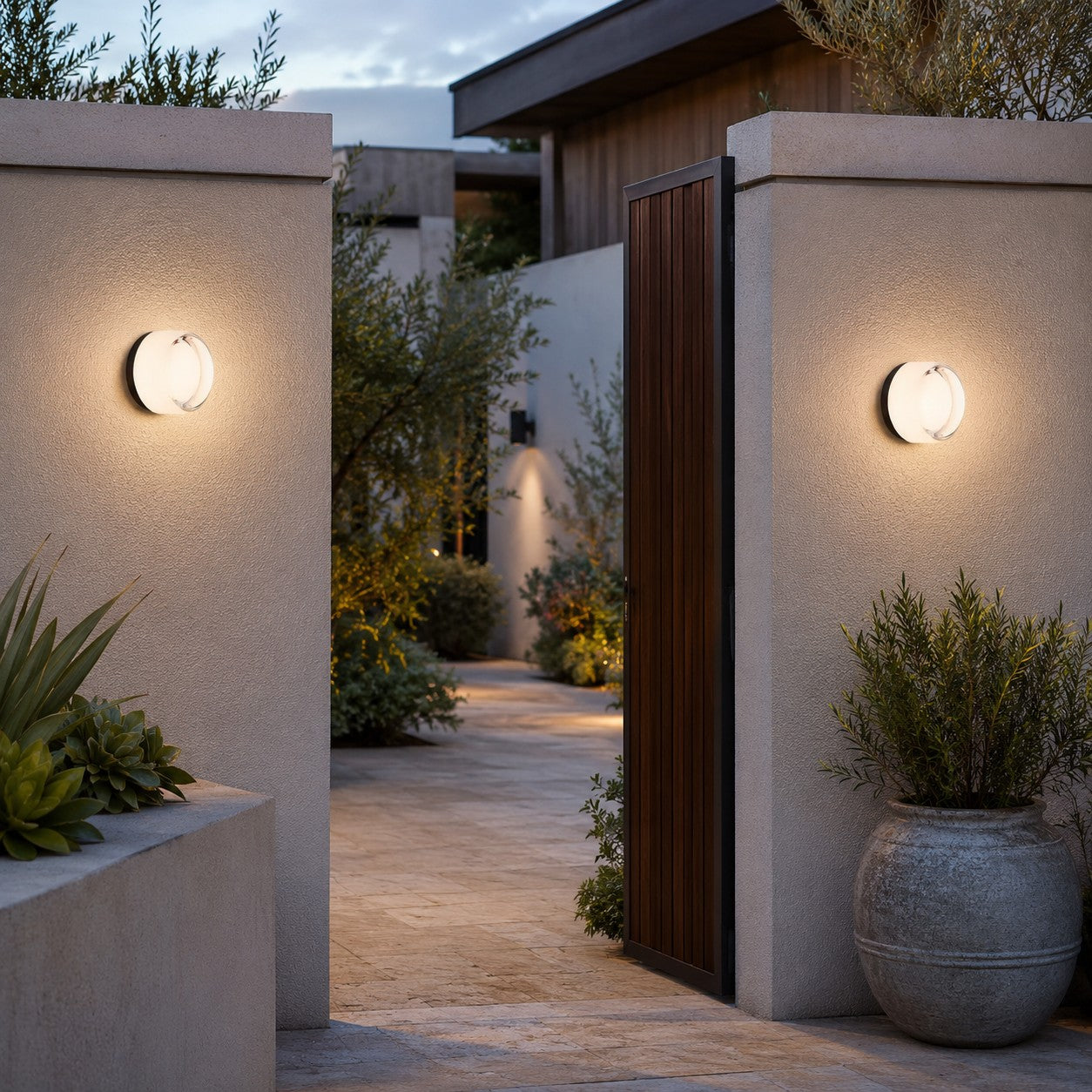 Dimple Outdoor Wall Sconce | Modern LED Wall Light with 3 Colour Finishes
