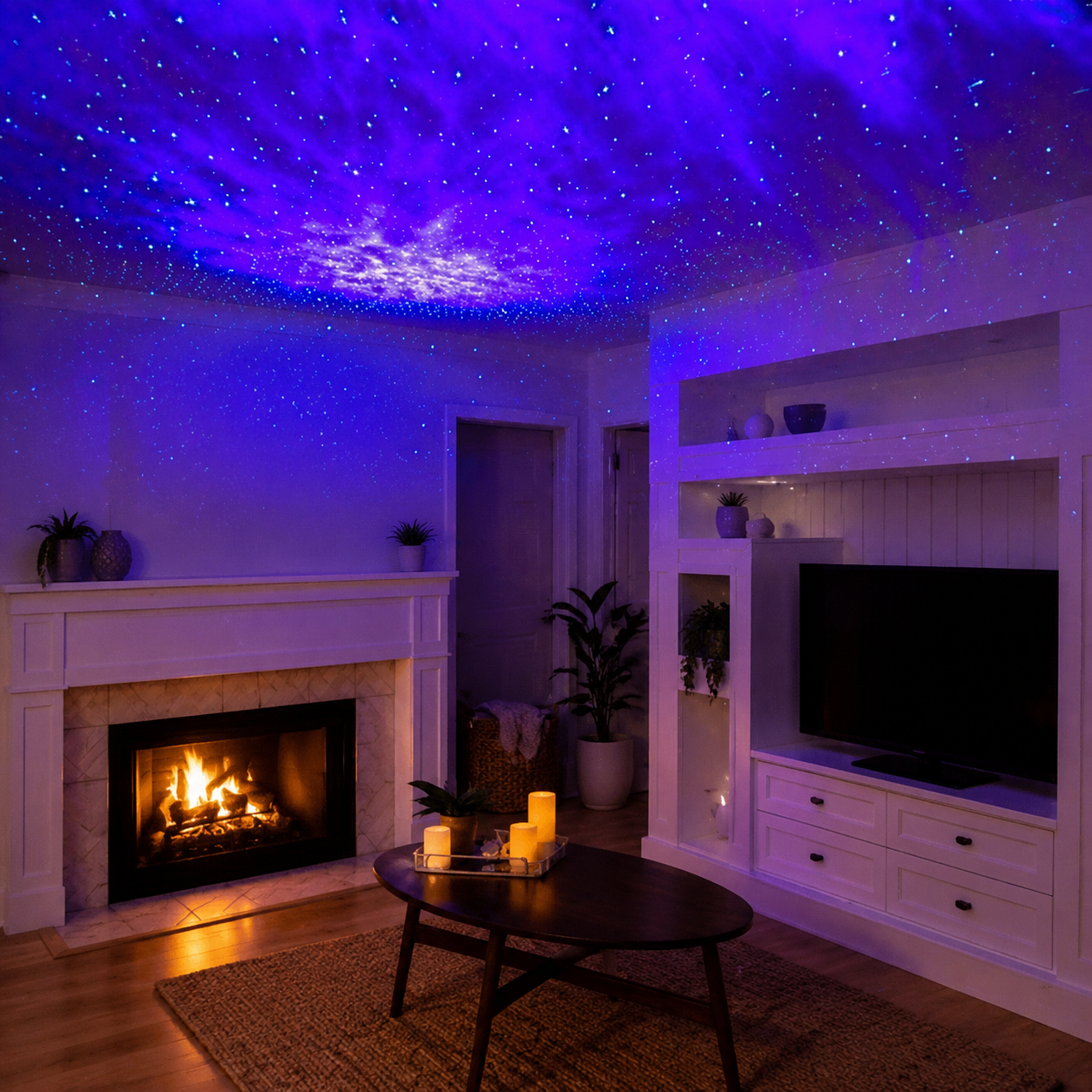 Galaxy star projector with remote control and USB cable