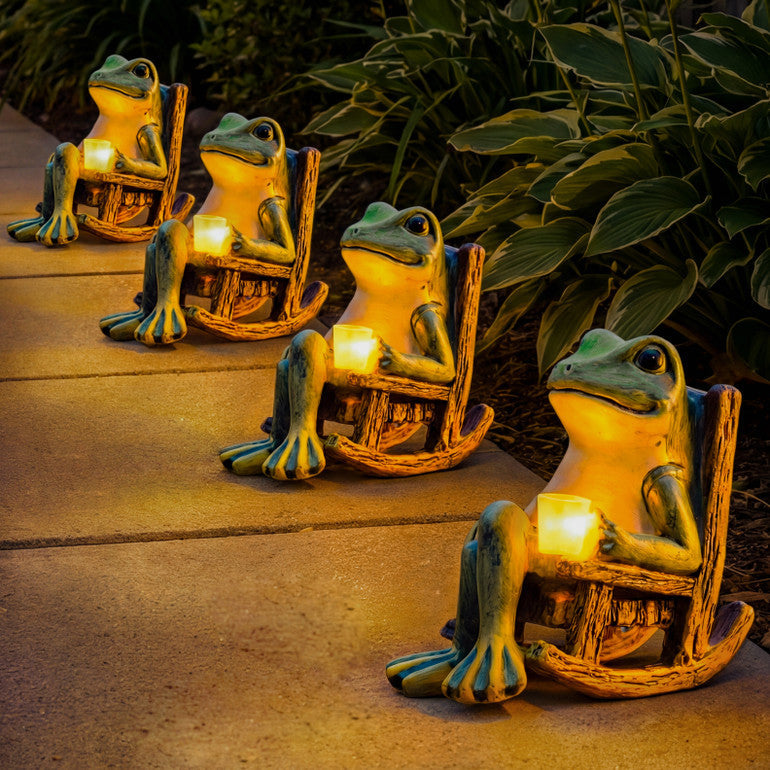 Fern Solar Garden Frog — solar lantern garden decor