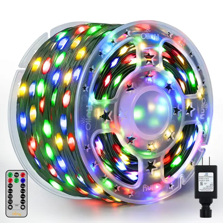 1000 LED Multicolor Christmas String Lights | 330ft Waterproof IP67, Remote & Timer