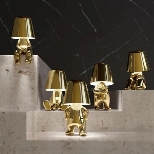 Buddy Cordless Figure Lamp — gold figure lamp