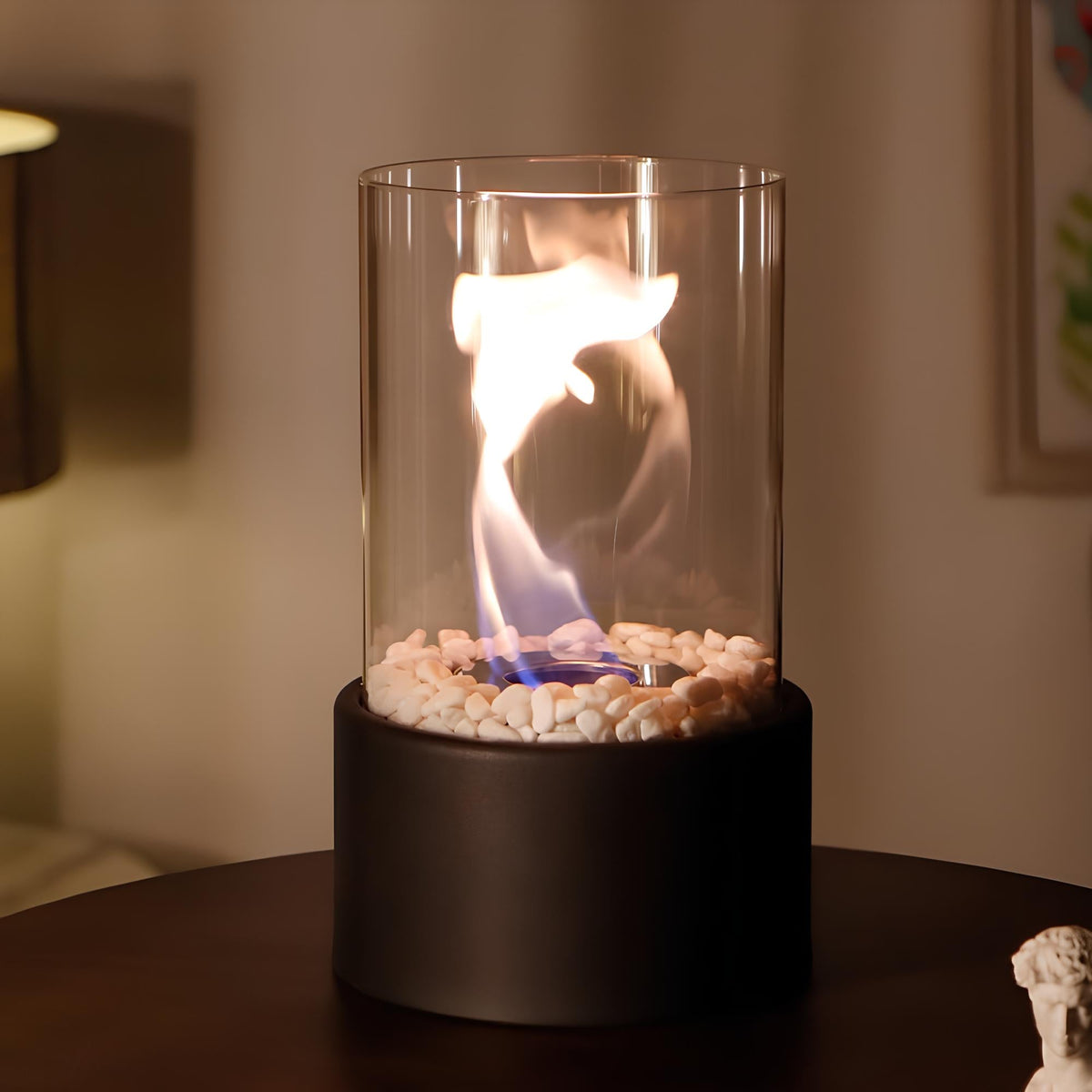 Ember Tabletop Fire Lamp — glass flame lamp