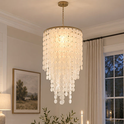 Riviera Shell Chandelier — cascading LED chandelier