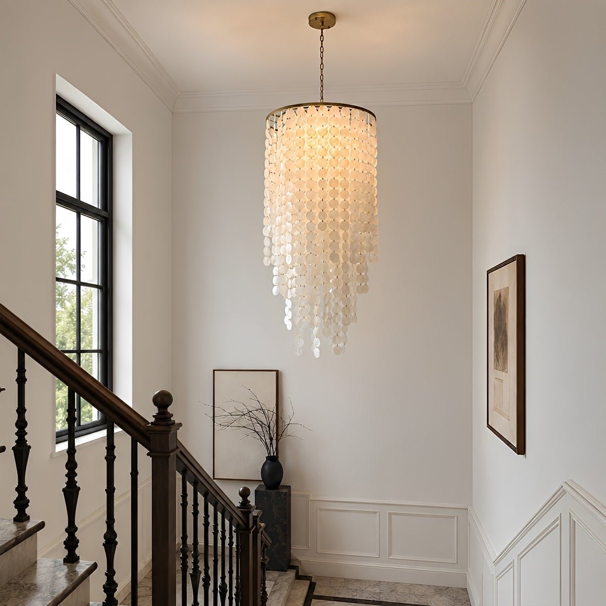 Riviera Shell Chandelier — brass chandelier light (12)