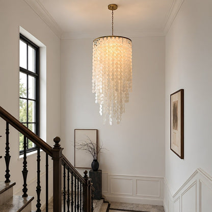 Riviera Shell Chandelier — brass chandelier light (12)