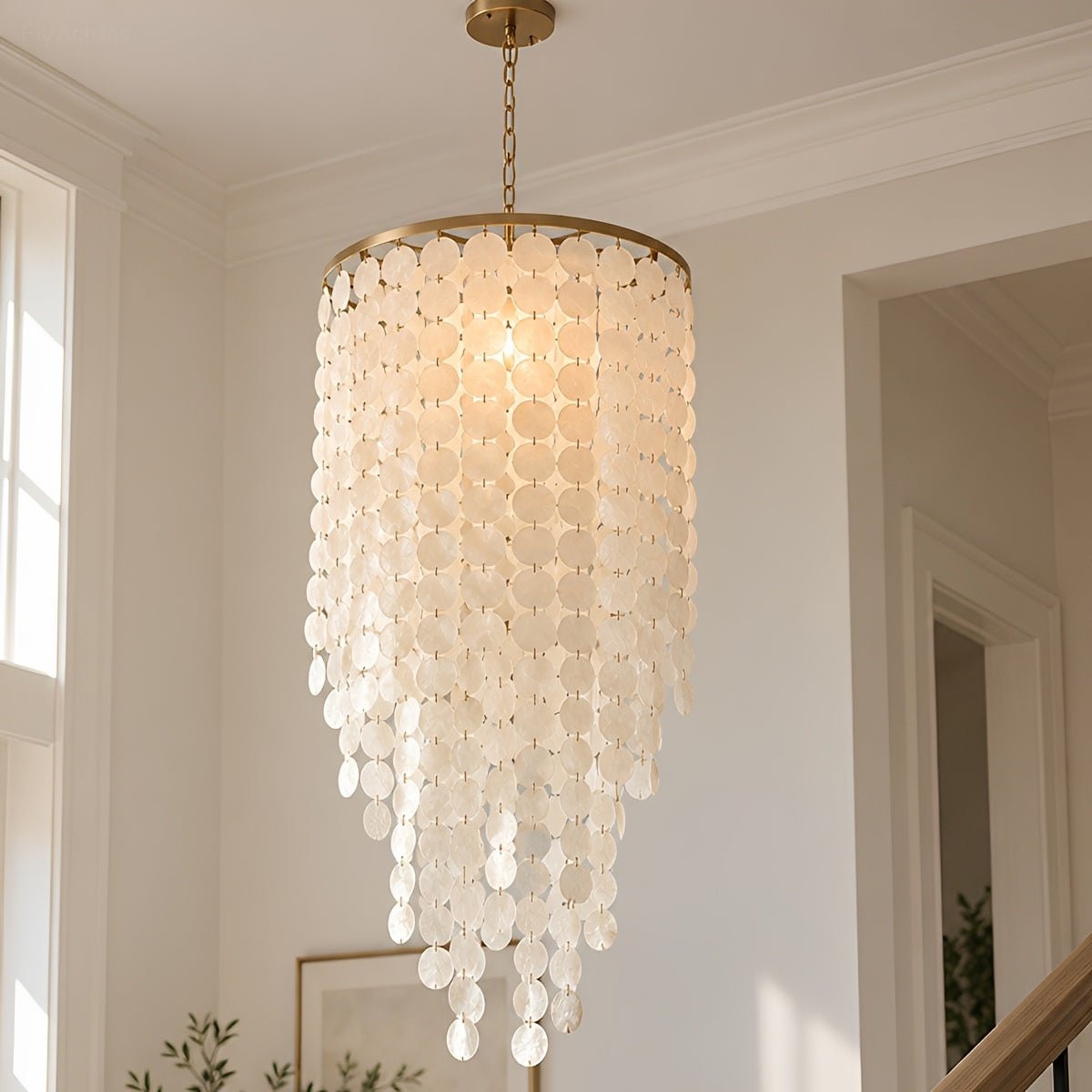 Riviera Shell Chandelier — coastal ceiling light