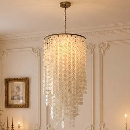 Riviera Shell Chandelier — natural shell chandelier