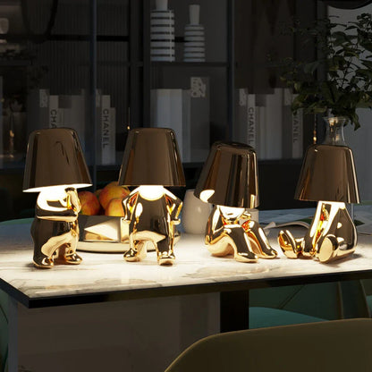Buddy Cordless Figure Lamp — decorative gold lamp (8)