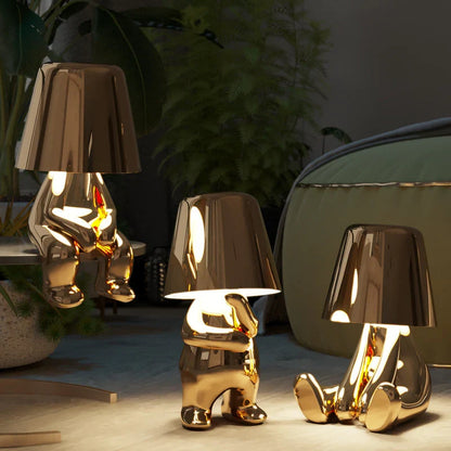 Buddy Cordless Figure Lamp — decorative gold lamp