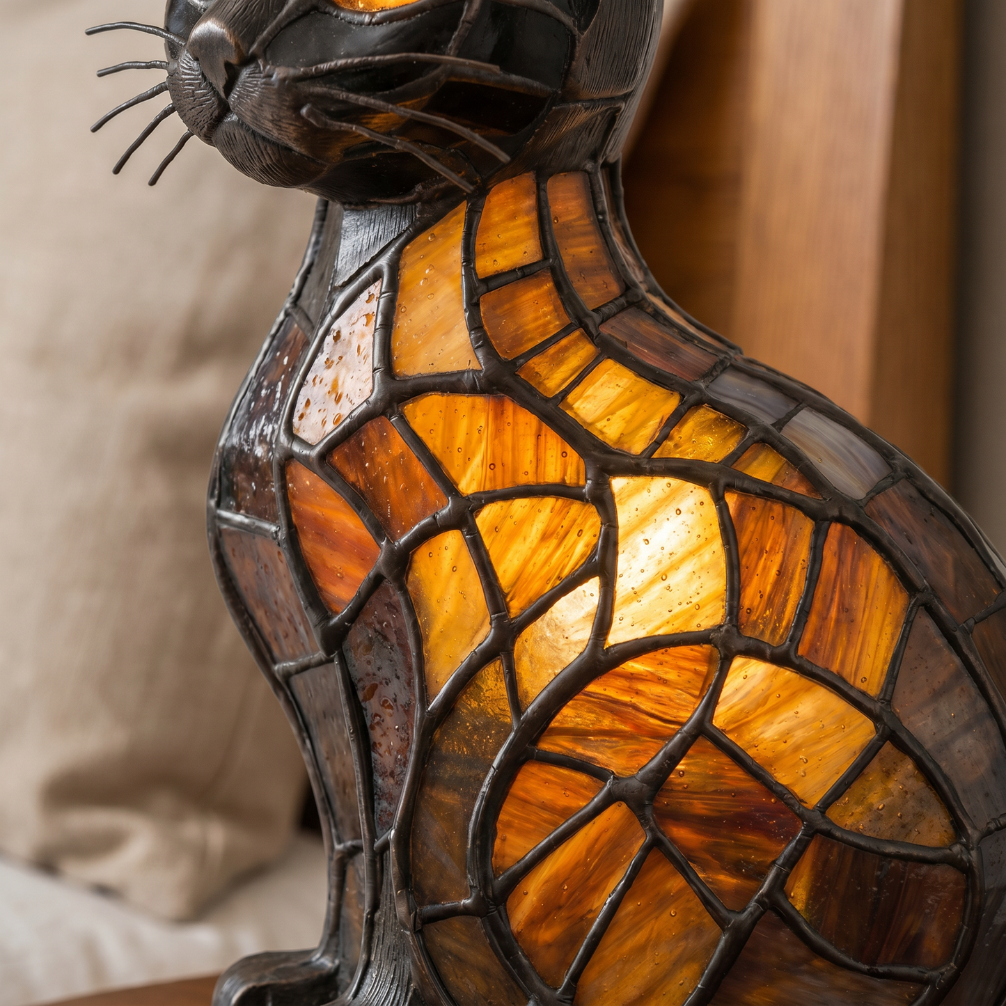Charming Cat Table Lamp — close-up detail