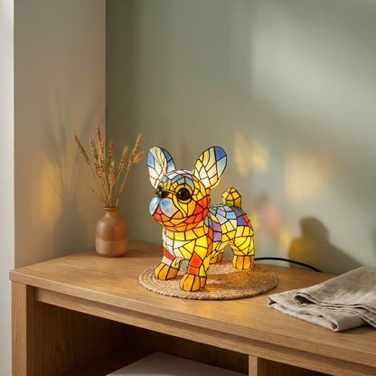 Artistic Dog Figurine Table Lamp — living room alternate angle