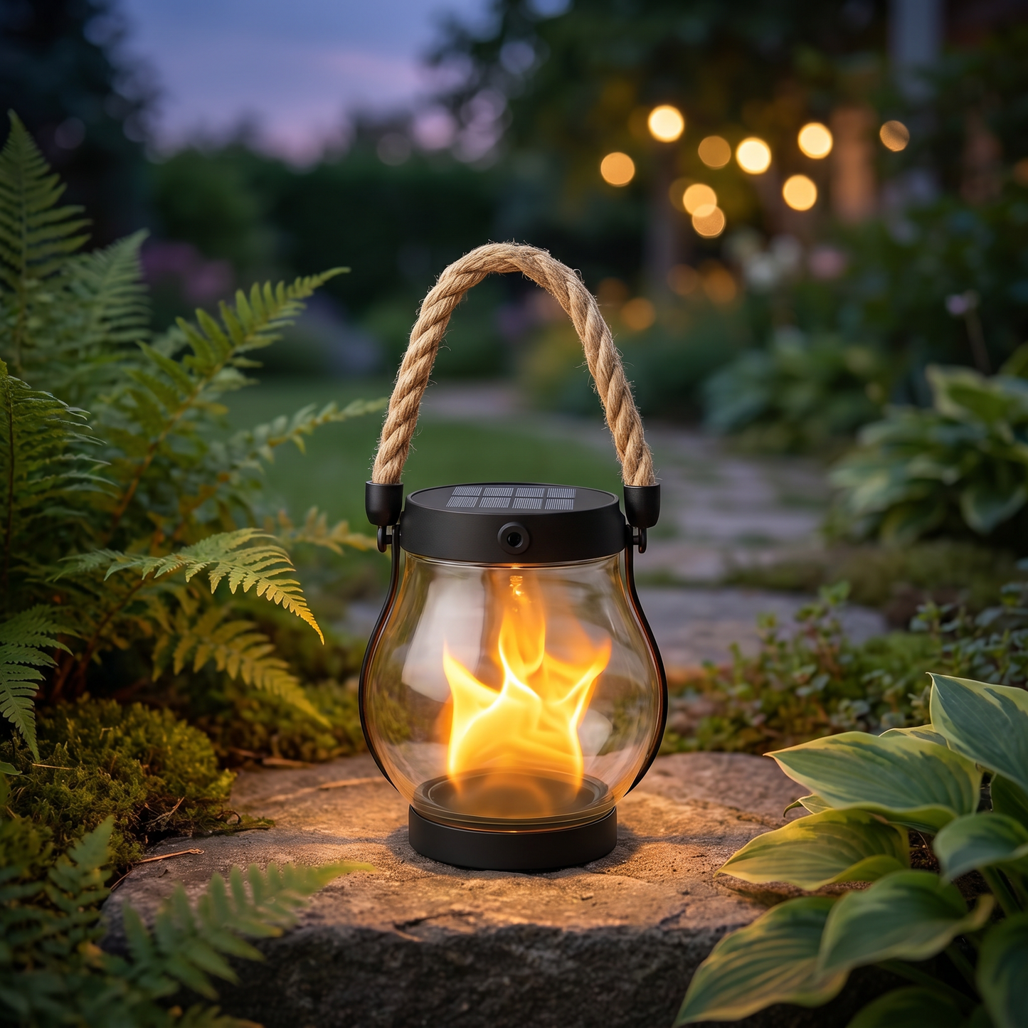 Enchanting Solar Lantern — alternate angle garden step