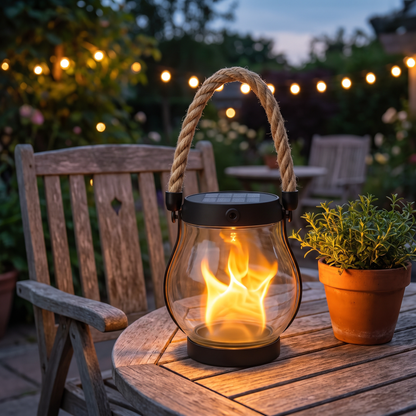 Enchanting Solar Lantern — in-use scale in garden