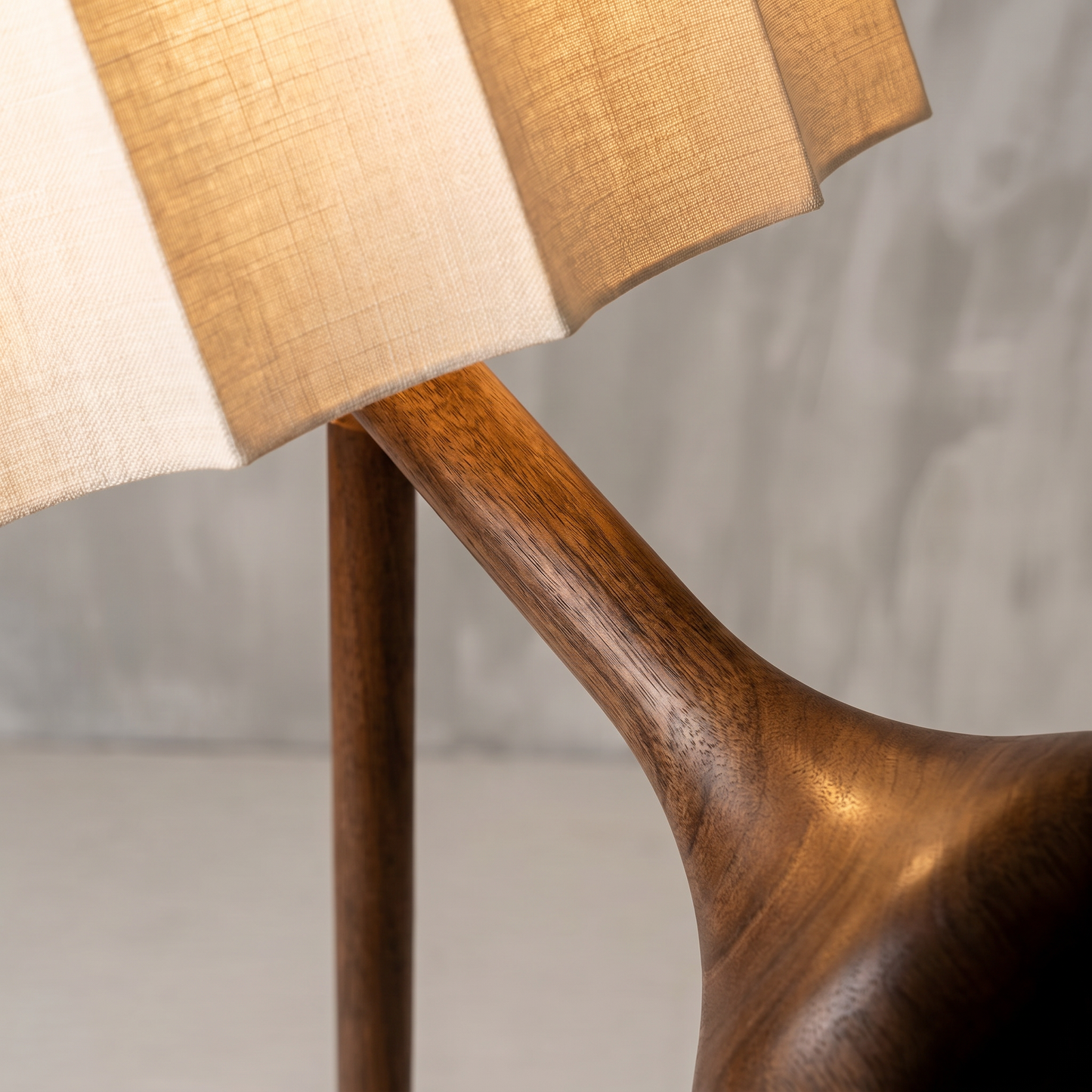 Artisan Floor Lamp — close-up wood grain detail