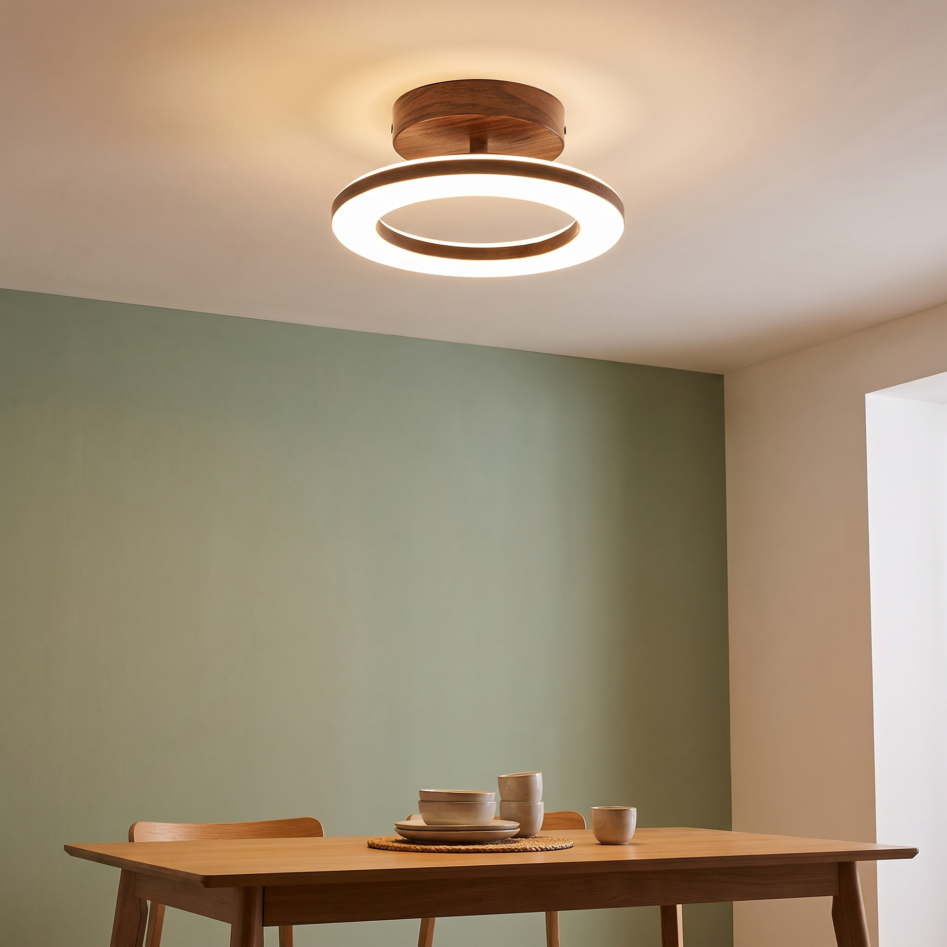 Modern Glow Disc (Brown) — dining room alternate angle