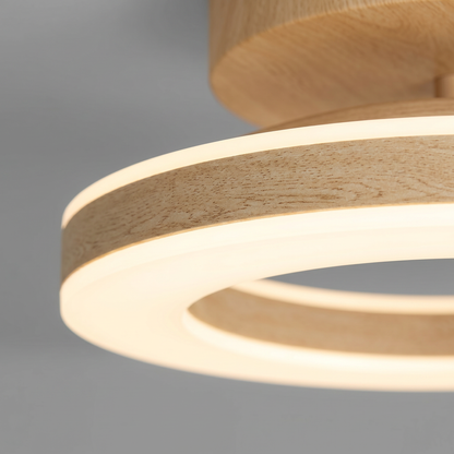 Modern Glow Disc (Wood) — close-up glow detail