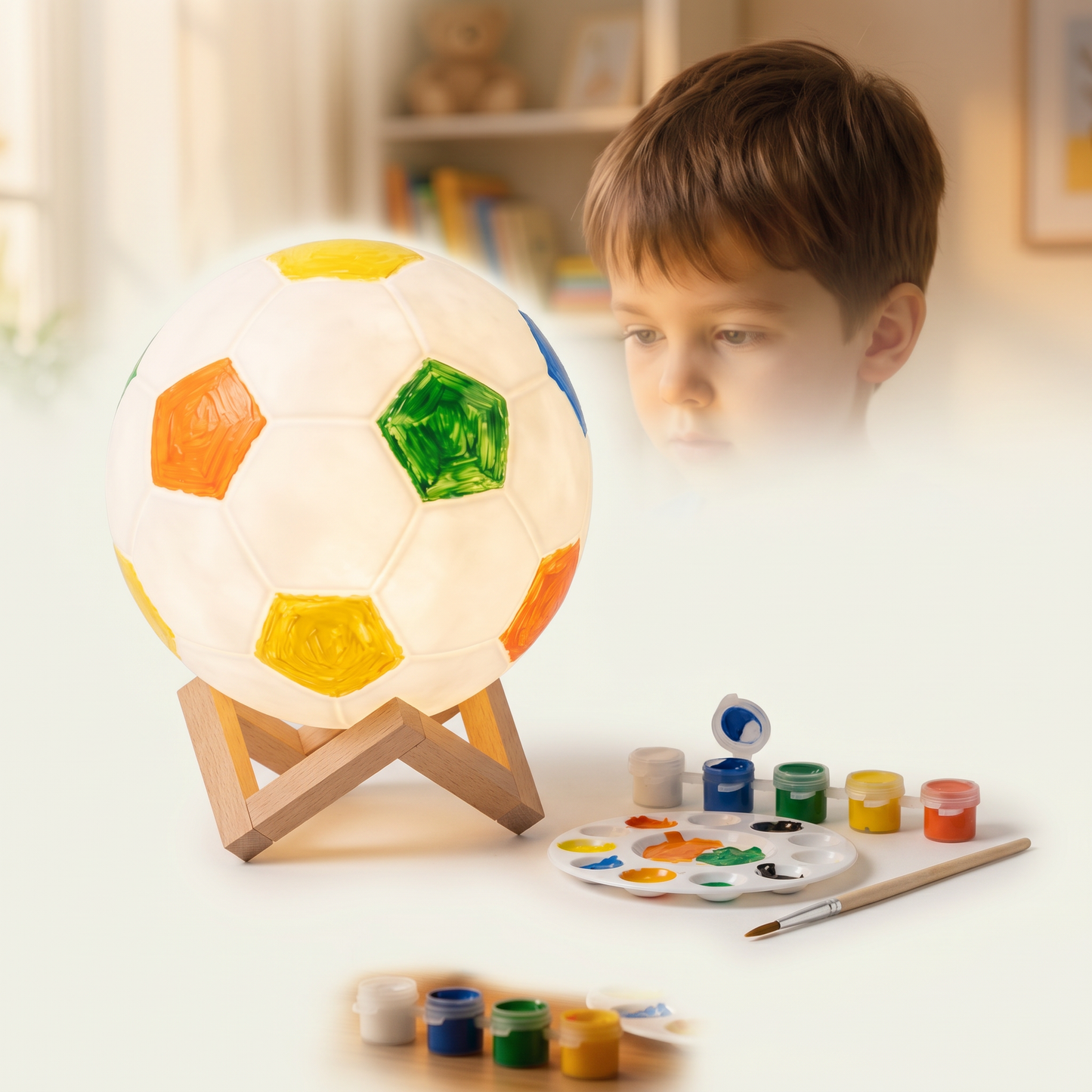 DIY Football Night Light Kit with Paints & Brush | Creative Decor for Kids