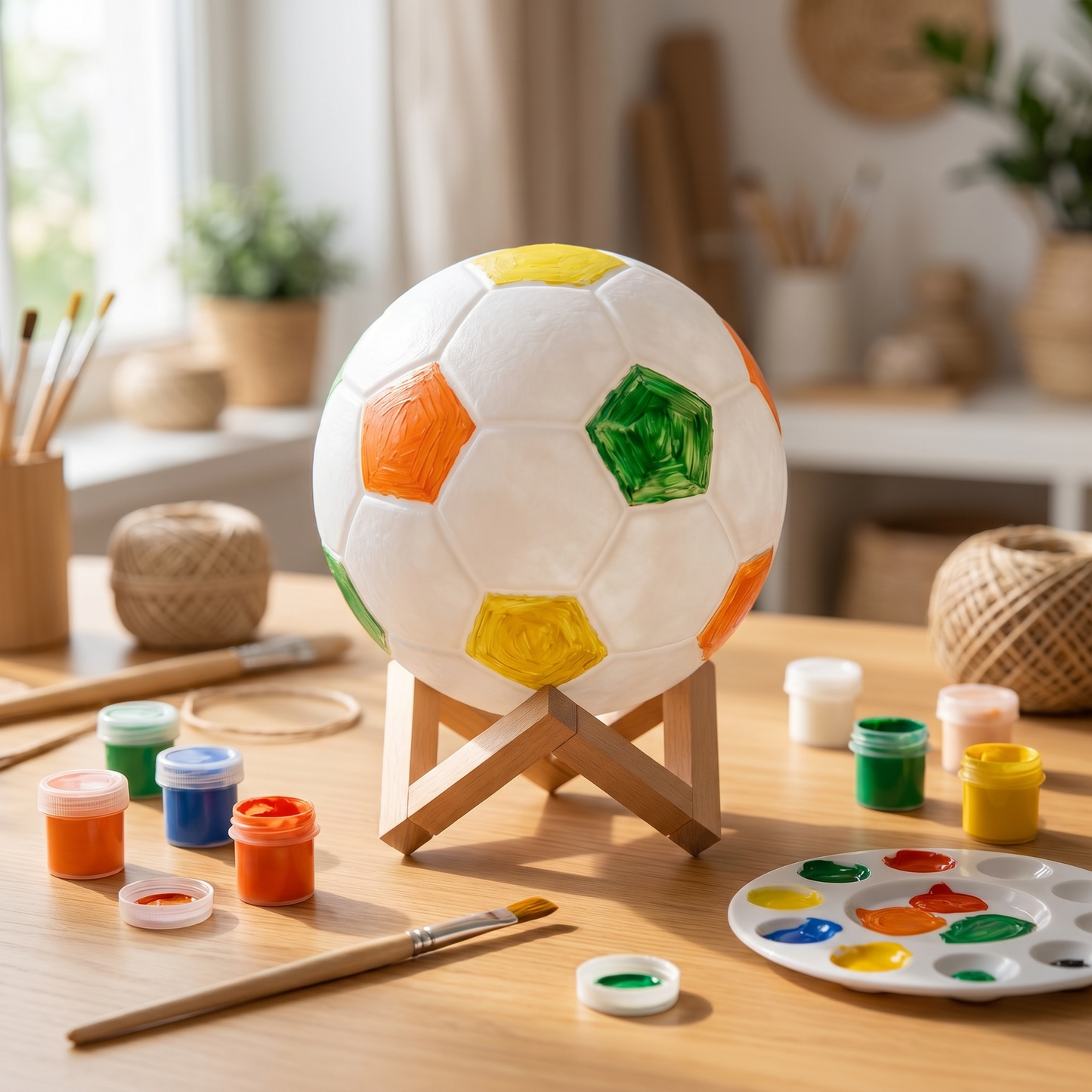 DIY Football Night Light Kit with Paints & Brush | Creative Decor for Kids