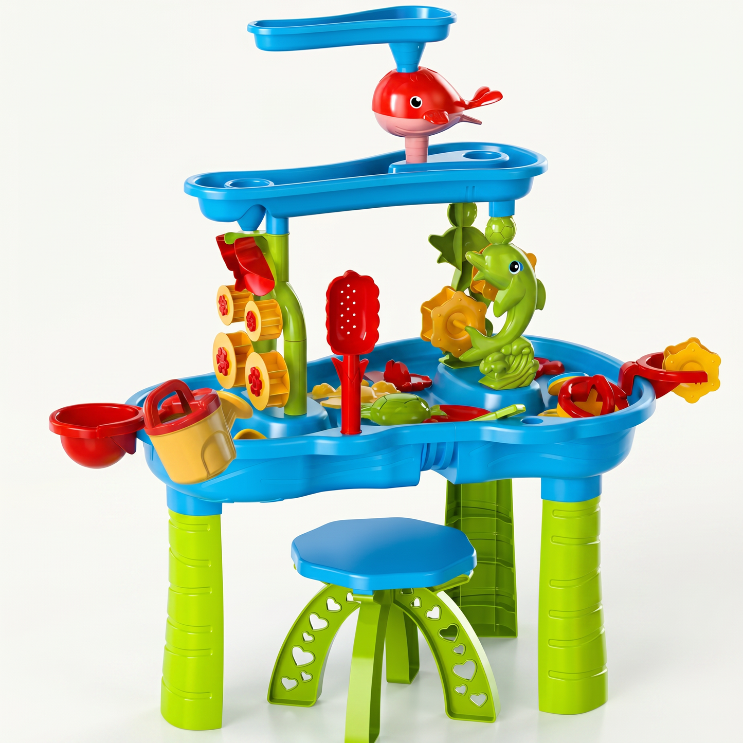 Interactive Kids Sand and Water Table with 15 Accessories for Outdoor Fun