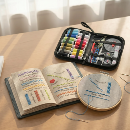 Creative Stitch Collection | Embroidery Kit for Beginners with All Accessories | Mindful Relaxation for Screen-Free Creativity
