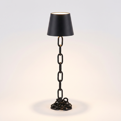 Modern Chain-Link Table Lamp | Rechargeable Cordless Design with Touch Control | Stylish Lighting for Effortless Ambience