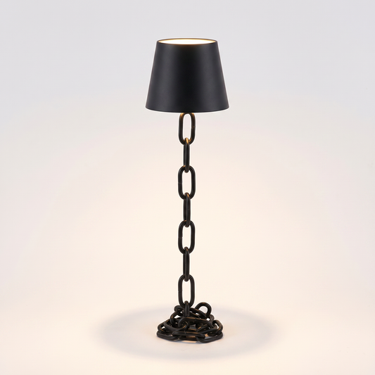 Modern Chain-Link Table Lamp | Rechargeable Cordless Design with Touch Control | Stylish Lighting for Effortless Ambience