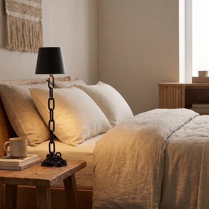 Modern Chain-Link Table Lamp | Rechargeable Cordless Design with Touch Control | Stylish Lighting for Effortless Ambience