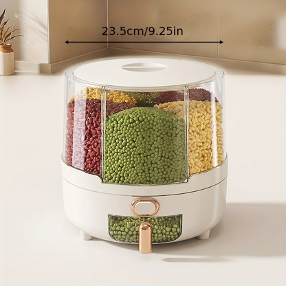Airtight Food Storage Container | Large-Capacity Dispenser with 360° Rotating Design | Ideal for Rice, Grains, and Cereal Organization
