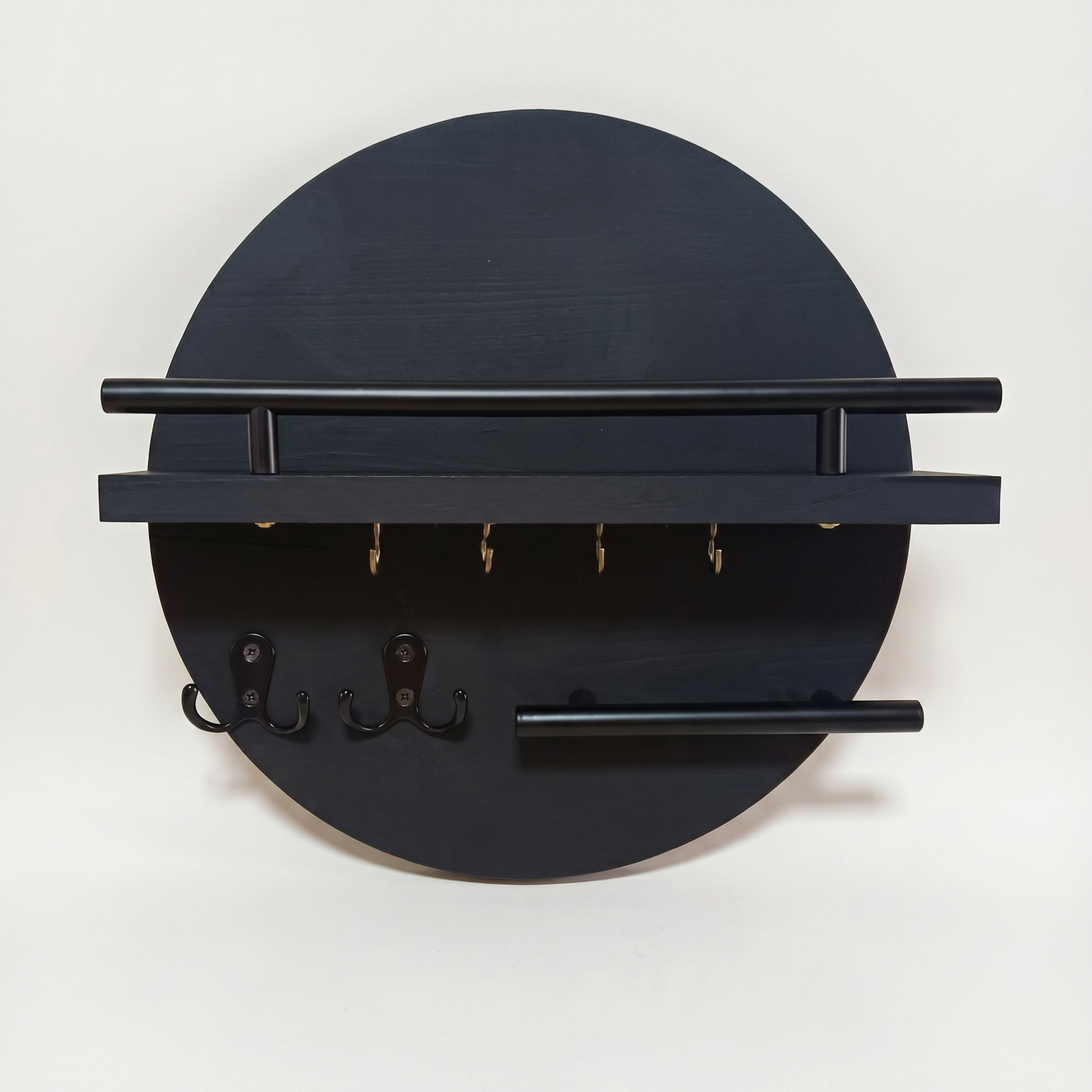 Eco-Friendly Wall Organiser | Round Wooden Key Holder with Elegant Design | Space-Saving Solution for Stylish Entryways